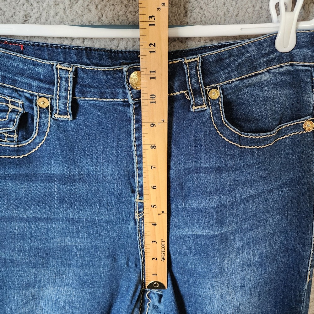 True Religion Halle Super Skinny Jeans Womens 32 Blue High Rise Contrast Stitch - Picture 7 of 16